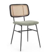 fekete fem rattan zold karpitos szek modern retro ipari loft lakas otthon etkezo etterem kavezo butor.jpg